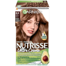 6X Garnier Nutrisse Ultra Crème Permanente Haarkleuring 6.3 Donker Goudblond