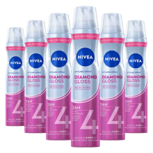 6X NIVEA Styling Spray Hold 4 Diamond Gloss Care 250 ml