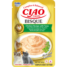 12X Ciao Kattenvoer Nat Entrée Bisque Chicken & Tuna 40 gr