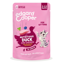 Edgard & Cooper Edgard & Cooper Kat Kitten Saus Pouch Eend & Kip 85 gr