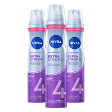 3X NIVEA Styling Spray Hold 4 Extra Strong 250 ml
