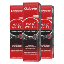 3X Colgate Tandpasta Max White Active Charcoal 75 ml