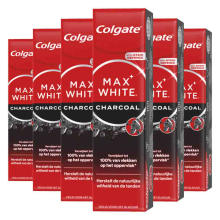 6X Colgate Tandpasta Max White Active Charcoal 75 ml