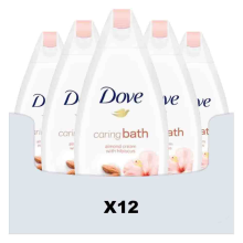 12X Dove Badcrème Amandelmelk & Hibiscus 450 ml