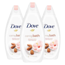 3X Dove Badcrème Amandelmelk & Hibiscus 450 ml
