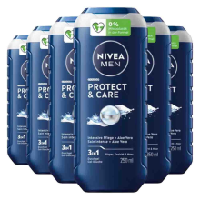 6X NIVEA Men Shampoo & Douchegel 3in1 Protect & Care 250 ml