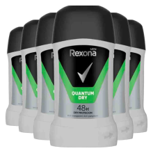 6X Rexona Deodorant Stick For Men Quantum Dry 48H 50 ml
