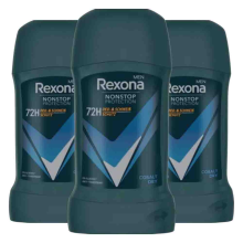 3X Rexona Deodorant Stick For Men Non Stop Protection Cobalt Dry 72H 50 ml