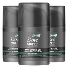 3X Dove Men+ Care Day Cream Moisturiser Oil Control 50 ml
