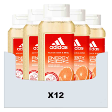 12X Adidas Shower Gel Active Skin & Mind Energy Kick W 250 ml