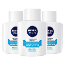 3X NIVEA Men Aftershave Balsem Sensitive Cooling Zero Alcohol 100 ml