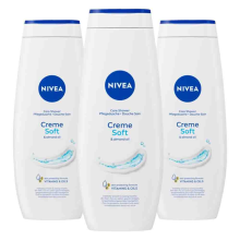 3X NIVEA Badcrème Creme Soft 650 ml