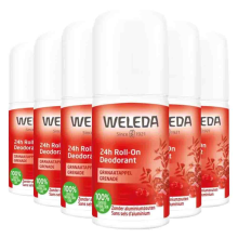 6X WELEDA 24h Roll On Deodorant Granaatappel 50 ml