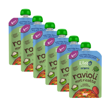 6X Ella's Kitchen Biologisch Maaltijdzakje 6+m Ravioli met Ricotta 130 gr