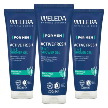 3X WELEDA Men Active Fresh 3 in 1 Douchegel 200 ml