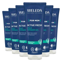 6X WELEDA Men Active Fresh 3 in 1 Douchegel 200 ml