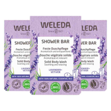 3X WELEDA Shower Bar Lavender + Vetiver 75 gr