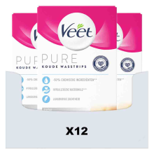 12X Veet Ontharingsstrips Bikinilijn Pure Gevoelige Huid 16 stuks