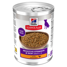 Philips Hill's Science Plan Hondenvoer Nat Adult Sensitive Stomach & Skin Kip & Groenten 12 x 370 gr