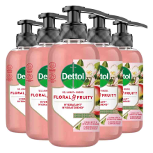 5X Dettol Premium Wash Gel Floral & Fruity 300 ml