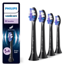 Philips Sonicare Opzetborstels S2 Sensitive Zwart HX6054/88 4 stuks