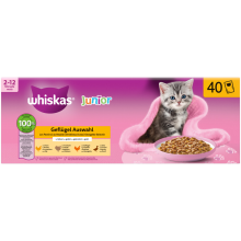 Whiskas Pouch Junior 2 12M Gelei Sel MP Gevogelte 40x85 gr