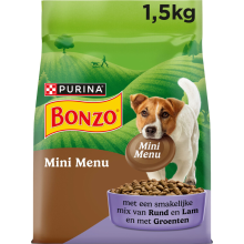 Bonzo Hondenvoer Droog Mini Menu Rund & Lam 1,5 kg