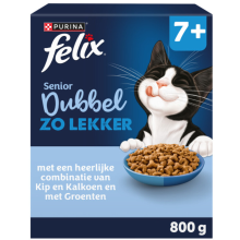 Felix Dubbel Zo Lekker Kattenvoer Droog Senior Kip & Kalkoen 800 gr