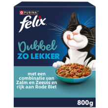 5X Felix Kattenvoer Droog Dubbel Zo Lekker Adult Zalm & Zeevis 800 gr
