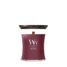 2E halve prijs: WoodWick Dark Cherry Medium Candle Rood