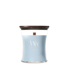 2E halve prijs: WoodWick Lakeside Mist Medium Candle Blauw