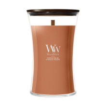 2E halve prijs: WoodWick Pumpkin Praline Large Candle Oranje