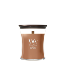 2E halve prijs: WoodWick Radiant Amber Medium Candle Bruin