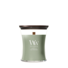 4X WoodWick Verdant Fig Medium Candle Groen