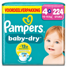 4X Pampers Baby Dry Luiers Maat 4+ (10 15 kg) 56 stuks