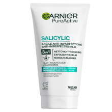 3X Garnier PureActive 3 in 1 Gezichtsreiniging met Klei Argile & Niacinamide 150 ml
