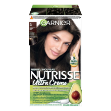 3X Garnier Nutrisse Ultra Crème Permanente Haarkleuring 3.0 Donkerbruin
