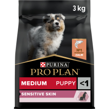 4X Pro Plan Hondenvoer Droog Puppy Medium Sensitive Skin Zalm 3 kg