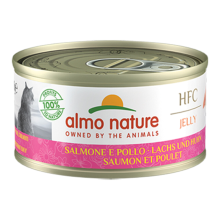 48X Almo Nature HFC Kattenvoer Nat in Gelei Zalm & Kip 70 gr