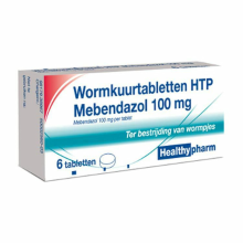 2X Healthypharm Wormkuurtabletten Mebendazol 100mg 6 tabletten