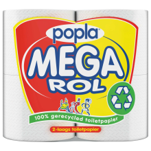 6X Popla Toiletpapier Megarol 2 laags 4 stuks
