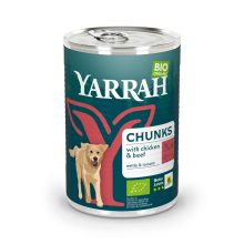 12X Yarrah Bio Hondenvoer Chunks Rund 405 gr