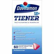 4X Davitamon Tiener 12+ Aardbei 60 kauwtabletten
