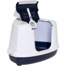 Moderna Hoek Kattenbak Flip Donkerblauw   Wit