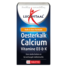 3X Lucovitaal Oesterkalk Calcium Vitamine D3 & K 100 tabletten
