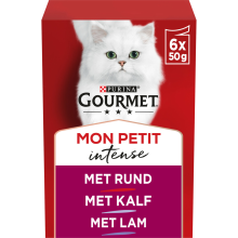 8X Gourmet Mon Petit Kattenvoer Nat Vlees 6 x 50 gr