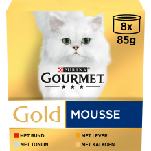 Gourmet Gold Kattenvoer Nat Fijne Mousse Rood 8 x 85 gr