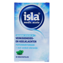 2X Isla Medic Acute Keelpastilles Pepermuntsmaak 20 stuks