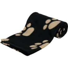 Trixie Barney Fleece Hondendeken Zwart   Beige 150 x 100 cm