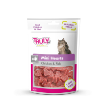 20X Truly Cat Snacks Mini Hearts Kip & Vis 50 gr